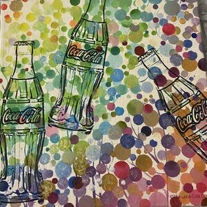 Coca-Cola Pop Art Canvas Wall Art 24x24 Colorful Collectible Licensed Decor
